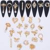HNUIX Nail Charms and Gems - Gold Copper Zircon, Multiple Shapes 3D Dangle, Metal Jewelry Rhinestones for Nails (20pieces C Set) view 1