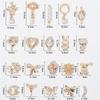 HNUIX Nail Charms and Gems - Gold Copper Zircon, Multiple Shapes 3D Dangle, Metal Jewelry Rhinestones for Nails (20pieces C Set) view 2