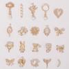 HNUIX Nail Charms and Gems - Gold Copper Zircon, Multiple Shapes 3D Dangle, Metal Jewelry Rhinestones for Nails (20pieces C Set) view 3