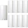 Minsily 10 Pack 75ml White Empty Deodorant Containers 2.5 oz Oval Lip Balm Tubes Plastic Deodorant Container Oval Twist Up Refillable Tubes BPA-Free for DIY Deodorants Lipstick Crayon Chapstick Tubes view 1