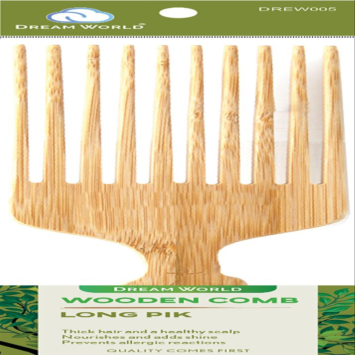 Dream World Wooden Long Pik Comb DREW005 (Pack of 3)