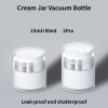 ZHIVIQ Cream Jar Vacuum Bottle, 15/30/50ml Airless Pump Bottles Portable Lotion Dispenser, Makeup Lotions Creams Travel Emulsion Container Push Down Pump Cosmetic Sample Dispenser (15ml+50ml,2Pcs) view 2