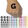 Letter G Uppercase Fun Bold Font Temporary Tattoo Water Resistant Fake Body Art Set Collection - Light Blue (One Sheet) view 1