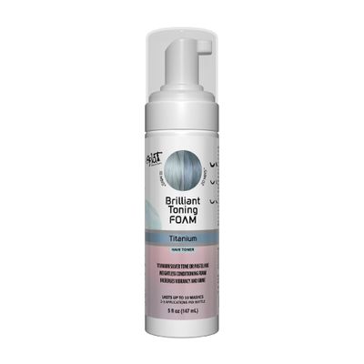 Splat Brilliant Toning Foam, Titanium, 5 oz., Hair Toner Lasts Up to 10 Washes, Weightless Conditioning Foam Increases Vibrancy and Shine, Vegan & Cruelty-Free