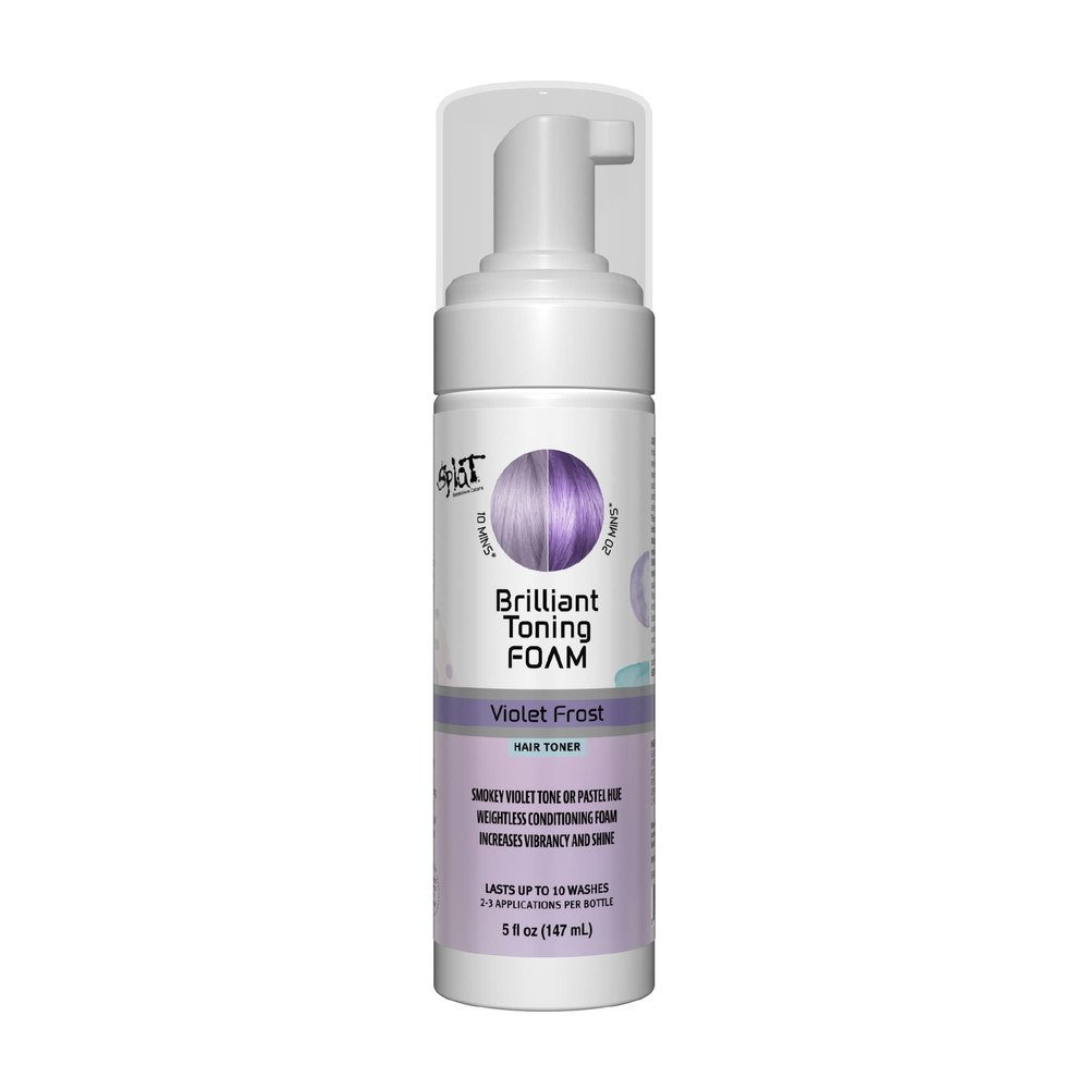 Splat Brilliant Toning Foam, Violet Frost, 5 oz., Hair Toner Lasts Up to 10 Washes, Weightless Conditioning Foam Increases Vibrancy and Shine, Vegan & Cruelty-Free