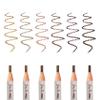 BRAWNA 6 Pcs Brow Pro Peel Off Pencils with 1 Sharpener - Waterproof Eyebrow Mapping Pencil - Microblading Supplies - Brown view 1
