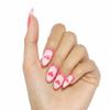 PaintLab Press-On Nails Manicure Kit, Heartbeat - Almond, 24-Piece Set, Long-Lasting Fake Nails with Glue, File, Prep Pad & Cuticle Stick view 1