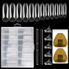 LIONVISON Poly Gel Nail Forms: 120Pcs Coffin Shape Nail Forms for Builder Gel Reusable - 12 Sizes Extension Acrylic Nail Molds Sets - False Nail Tips for Manicure Nail Art Design Salon DIY view 1