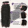 12A 4 Bundles Water Wave Human Hair (18 20 22 24 Inch) 100% Unprocessed Weave Brazilian Human Hair Bundles Full And Thick Virgin Hair Extensions Natural Color view 2