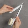 Jojomis Foldable Bath Brush Long Handle Shower Bath Brush Back Cleaning Scrubber Home Travel - White view 2