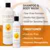 FuzzyDuck Kids Shampoo + Body Wash, Conditioner and Hair Gel Set (8oz each) for All Hair Types, Moisturizer with Aloe, Sea Botanicals & Honey to Reduce Frizz, Increase Moisture & Manageability for Smooth, Silky Hair - Citrus Medley view 4
