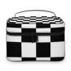 Makeup Bag, I Bleed Racing Check Black White Checkered Custom Travel Cosmetic Bag Makeup Organizer Case Large Capacity Portable Zipper Toiletry Bag Travel Organizer Accessories view 1