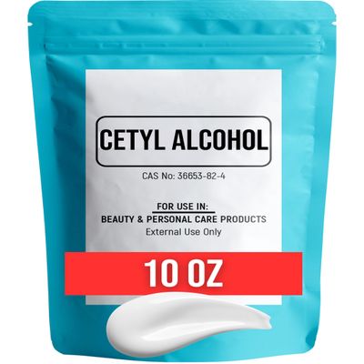 Magnum Solace Cetyl Alcohol for Body Butter, DIY Lotions, Creams, Conditioners - Thickener and Emollient - White Granules (10 oz)