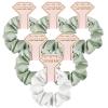 Loanzeg Satin Bridesmaid Scrunchies Bachelorette Hair Ties Set of 6 Bridal Shower No Damage Hairties ideas Gift for Wedding Party Favors Bridesmaid Proposal Gifts (White&Sage Green) view 1