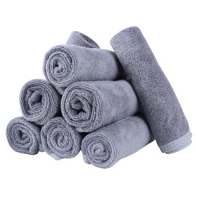 Mars wings Microfiber Facial Cloths (Facial Towels), 8 Pack (12 x 12 inch), Super Absorbent, Quick Drying Fast, Soft, Eco-Friendly, for Facial Wash Cleansing, Make-up Removal, Baby and Travel (Grey)