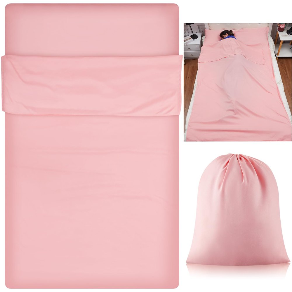 Irenare Self Tan Sleep Sack Reusable Body Self Tanners Lightweight Breathable Tanning Sleeping Sac for Bed Travel Sleeping Bag (Pink)