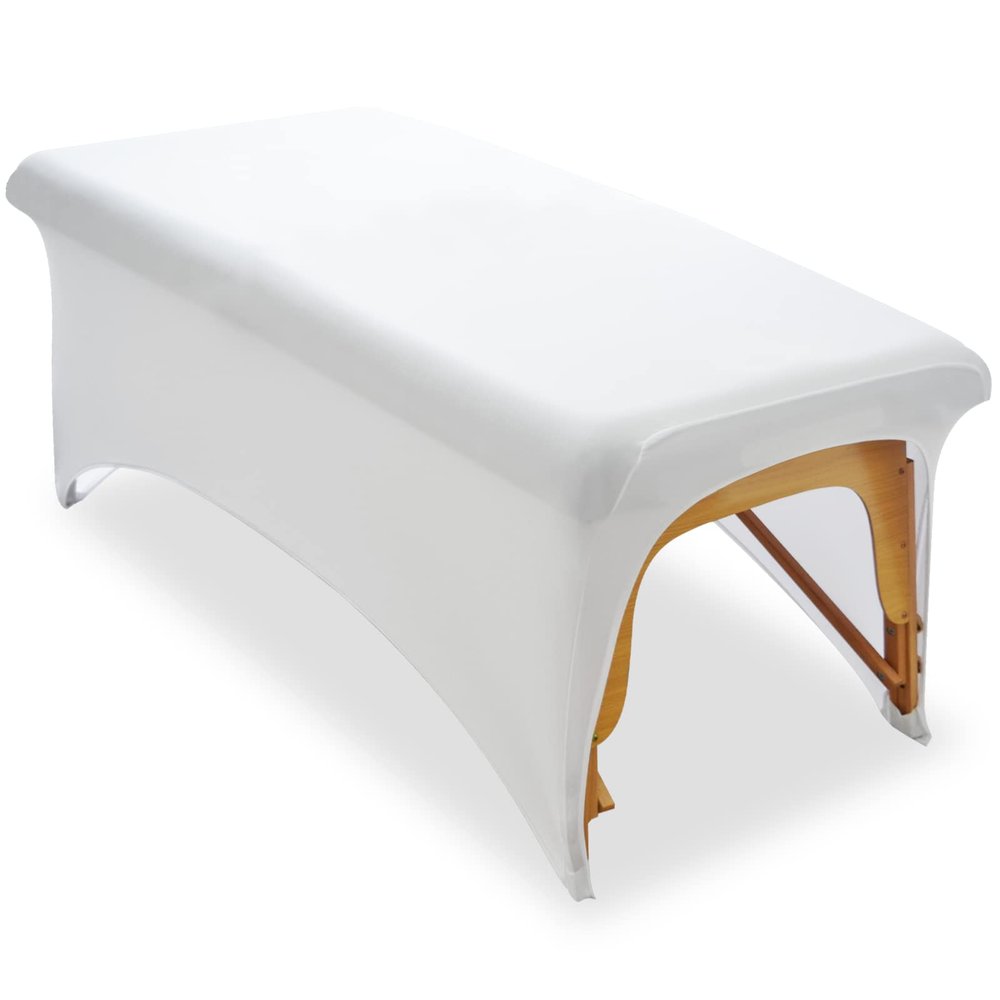 Stretchy Lash Bed Cover for Lash Extension Bed, Protective Spa Treatment Sheet Set for Lash Bed Topper or Massage Bed (White)