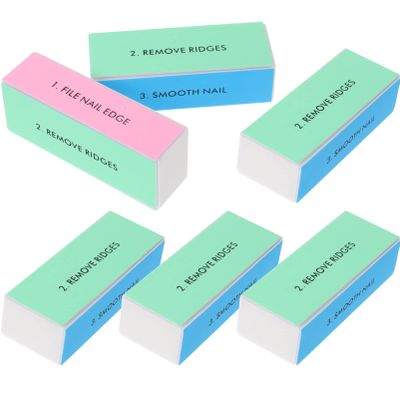 MAGICLULU 10pcs Sponge Nail Buffer Sandpaper Sponge Nail Files Multi-Function Polishing Block for Natural and False Nails Easy Step Shine Guide