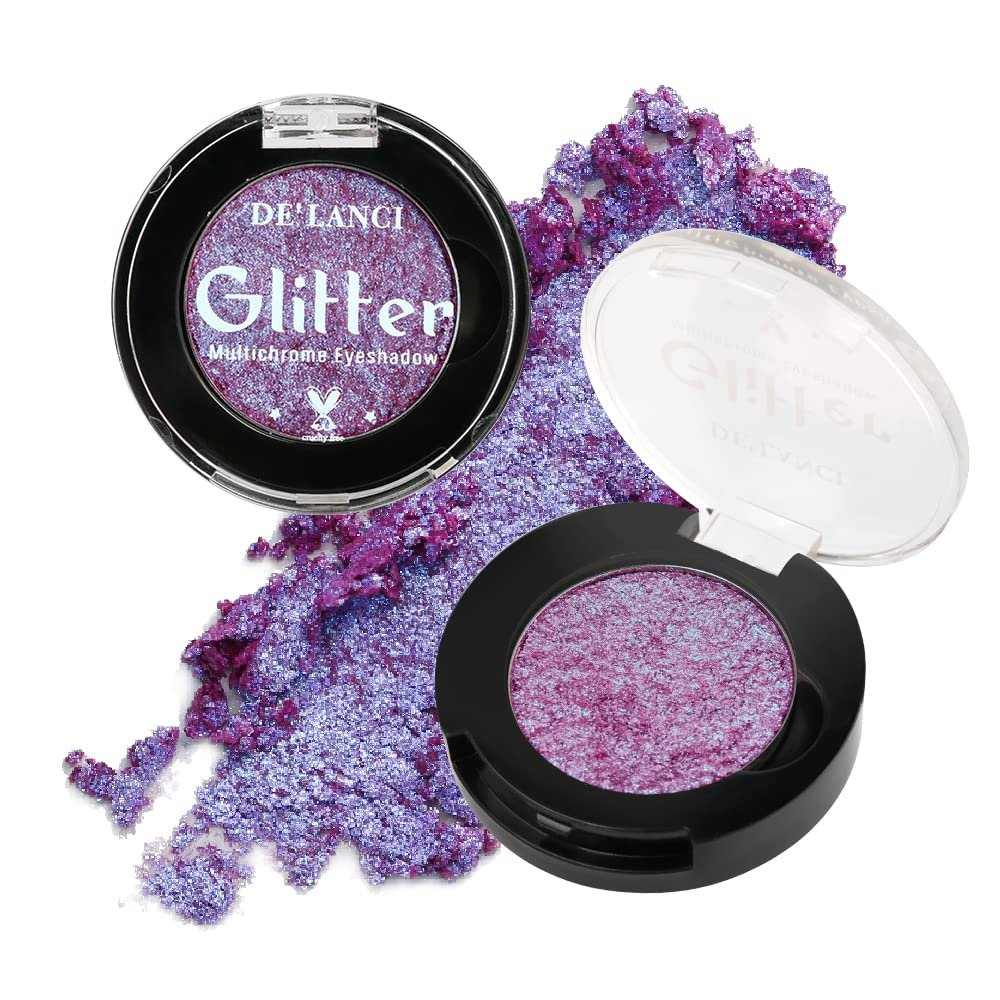 Afflano Minerals Eyeshadow Metallic Eyemazing Effect, Intense Color Shifting Multichrome Sparkling Eye shadow Glitter, Highly Pigmented Electric Purple Duo Chrome Chameleon Eyeshadow