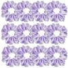 Sufermoe 12 Pcs Satin Silk Hair Scrunchies, Light Purple (4.5 Inch) Soft Hair Ties for Women and Girls - Versatile Hair Accessories for Hairstyles, Ponytails, Bows, and Bracelets view 1