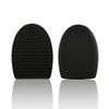 KALLORY Silicone Makeup Brush Cleaning Egg Tool Portable Design for Easy Use for Home and Travel Safe for All Skin Types Black view 1