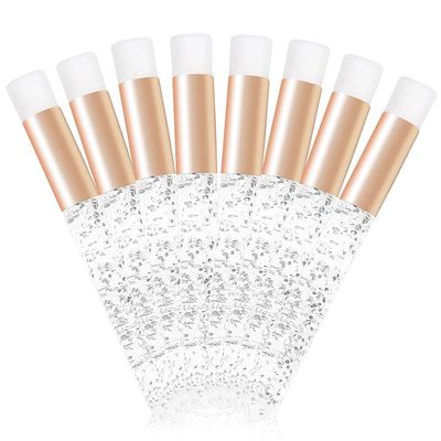 8 pcs Glitter Crystal Lash Extension Cleanser Shampoo Brushes, Peel Off Blackhead Brush Remover Tool,Nose Pore Deep Cleaning Brush For Eyelash Extensions (white)
