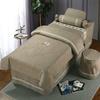 MIPOPS Soft Microfiber Massage Table Sheets Set 4 Piece Set, Luxury Spa Beauty Bed Cover Beauty Bedspreads with Hole Quilt Pillow Case and Chair Cover(Khaki,190x70cm(75x28inch)) view 1