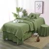 MIPOPS 4-Piece Massage Table Sheet Set Includes Massage Face Rest Cover, Massage Table Cover and Massage Fitted Sheet for Beauty Facial Bed Bedding(Green,185x70cm(73x28inch)) view 1