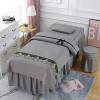 MIPOPS Soft Microfiber Massage Table Sheets Set 4 Piece Set, Beauty Bedspreads European Solid Color Salon Spa Massage Bed Cover(Gray,190x80cm(75x31inch)) view 1