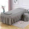 MIPOPS Soft Microfiber Massage Table Sheets Set 4 Piece Set, Beauty Bedspreads European Solid Color Salon Spa Massage Bed Cover(Gray,190x80cm(75x31inch)) view 2
