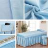 MIPOPS Premium 4-Piece Massage Sheet Set, Flannel Soft Beauty Bedspreads Solid Color Massage Table Skirt for Body Fumigation Massage(Blue,190x70cm(75x28inch)) view 2