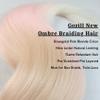 Rosegold Pink to Blonde Braiding Hair Pre Stretched Box Braids Hair Extension 26 Inch Ombre Fake Hair for Braiding view 2