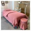 MIPOPS 4-Piece Cotton Massage Table Sheet Set, Solid Color Luxury Living Room Beauty Bed Cover Beauty Bedspreads Solid Color Salon Spa Massage Bed Cover(Pink,190x70cm(75x28inch)) view 1