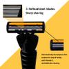 3-Blade Razor,Plastic Anti-slip Men Manual Refill Cartridges razors, Reusable Face Cleansing Care Tool, Shave Supplies for Men and Women - Black view 2