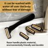 3-Blade Razor,Plastic Anti-slip Men Manual Refill Cartridges razors, Reusable Face Cleansing Care Tool, Shave Supplies for Men and Women - Black view 4