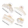 Mehayi 4 PCS Large Pearl Hair Claw Clips for Women Girls, Hair Barrette Clamps for Thick Thin Hair, Fashion Hair Accessories Headwear Styling Tools for Party Wedding view 2