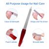 Metal Nail File (6 Pcs), Nail Files for Natural Nails Made of Stainless Steel, Sword Fingernail Files with Sharp Pointed Tip Non Slip Handle, Diamond Finger Nail Filers for Women Sapphire Grit view 2