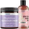 Nighttime Magnesium Cream (Clary Sage) and Stretch Mark Oil (Cocoa) - 2 Pack Bundle view 1