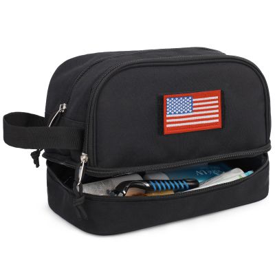 ATRIPACK Toiletry Bag for Men, Tactical Travel Bag with Dry Wet SeparateWater-Resistant Hanging Dopp Kit for Women with Large Capacity, Shaving Bag for Travel,Sports Shower(Black)
