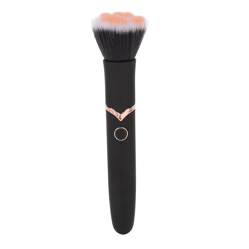 Portable Waterproof Blush Makeup Brush, Loose Powder Brush, 10 Gears Vibration Electric Massage Brush Black