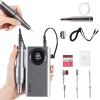 Electric Nail Drill Kit, Professional 35000 RPM USB Portable Electric Nail Drill Machine with 6 Pcs Changeable LED Screen Twist Lock Bits for Starter and Salon Use (Grey) view 1