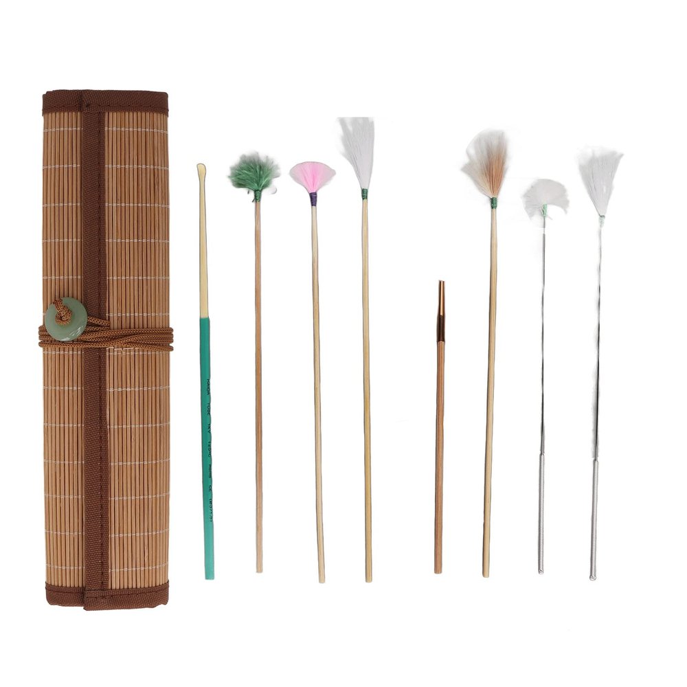 7PCS Ear Clean Kit, Ear Digging Spoon Ear Digging Goose Stick Set Ear Pick with Mat Deeply Clean Massage Relaxing Ear Wax Removal Ear Cleaning Kit