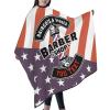 Custom American Flag Barber Barber Cape for Men Women, Personalized Text Logo Salon Haircut Cape, Customized Hair Cutting Cape Hairdressing Apron for Home Salon Barbershop view 3