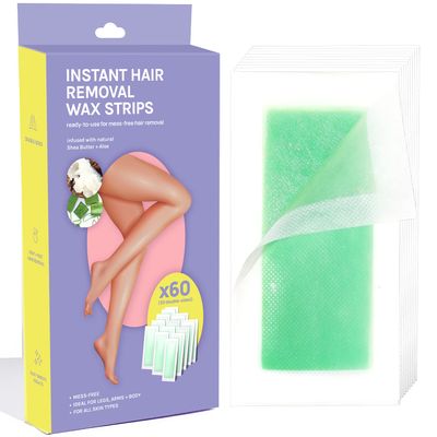 AOA Studio Instant Hair Removal Wax Strips Double Side for Women, Men 30counts