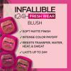 L'Oreal Paris Infallible Up to 24H Fresh Wear Soft Matte Blush, Blendable, Long-Lasting and Waterproof Cheek Make Up, Daring Rosewood 20, 0.31 Oz view 4
