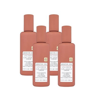 Kristin Ess Hair Ultra Hydrating Curl Leave-In Cream Conditioner for Curly Hair with Frizz Control, Humidity Shielding, Vegan, Color + Keratin Safe, 8.45 fl oz (Pack of 4)