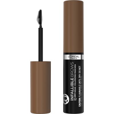 L'Oreal Paris Infallible Volumizing 24H Wear Brow Mascara, Long Lasting Eyebrow Makeup for 2X Fuller Eyebrows, 6.0 Light Brunette, 0.13 Fl Oz