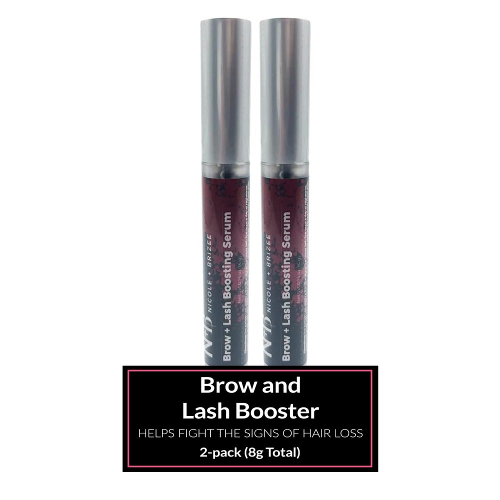 Nicole + Brizee Brow & Lash Serum  Natural Formula with Biotin, Squalene, Ubiquinone, Wheat & Soy Amino Acids, Provitamin B5  Supports Thicker, Fuller Lashes and Brows  Made in The USA - 2 Pack