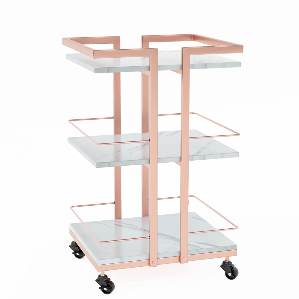 Esthetician Cart with Wheels Utility Salon Rolling Trolley, Mobile Storage Organizer for Beauty Spa Cosmetology Massage, Tattoo Manicure Facial Tool Holder Station