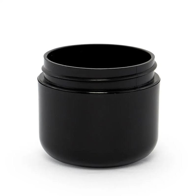 50ea - 1 Oz Black Pp Plastic Dome Jar(53mm)